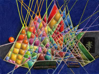 "heaps of them" - coloured pencil - Drawing by Juliane Drzymalla, an artist from Hawke's Bay, New Zealand.